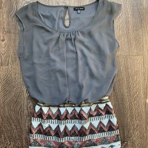 Gray and sequin pattern dress